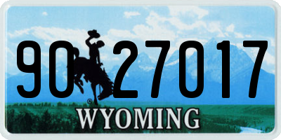 WY license plate 9027017