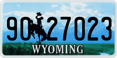 WY license plate 9027023