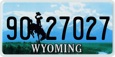 WY license plate 9027027