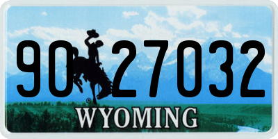 WY license plate 9027032