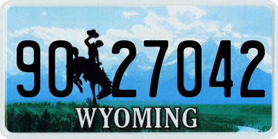 WY license plate 9027042
