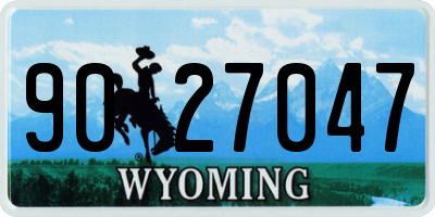 WY license plate 9027047
