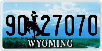 WY license plate 9027070