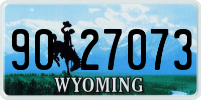 WY license plate 9027073