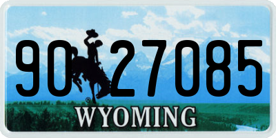 WY license plate 9027085
