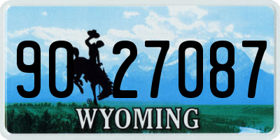 WY license plate 9027087