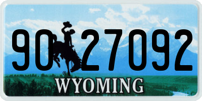 WY license plate 9027092
