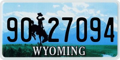 WY license plate 9027094