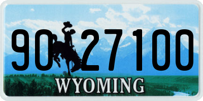 WY license plate 9027100
