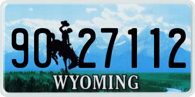 WY license plate 9027112