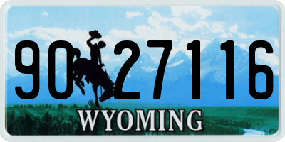 WY license plate 9027116