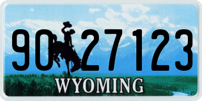 WY license plate 9027123