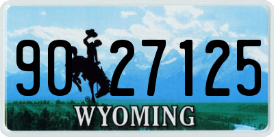 WY license plate 9027125