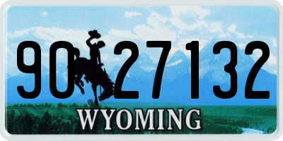 WY license plate 9027132