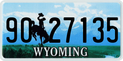 WY license plate 9027135