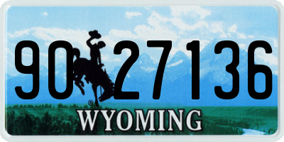 WY license plate 9027136