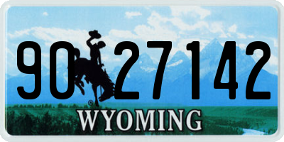 WY license plate 9027142