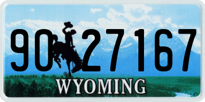 WY license plate 9027167