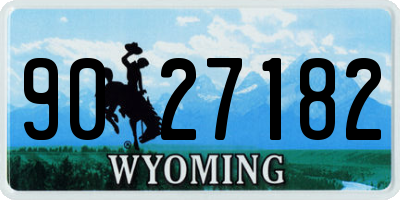 WY license plate 9027182