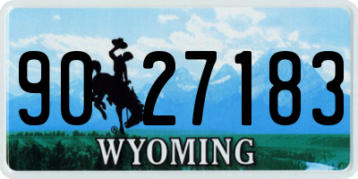 WY license plate 9027183