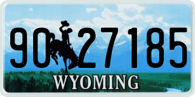 WY license plate 9027185