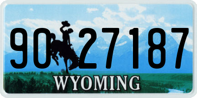 WY license plate 9027187