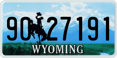 WY license plate 9027191