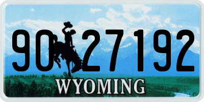WY license plate 9027192