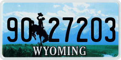 WY license plate 9027203