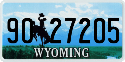 WY license plate 9027205