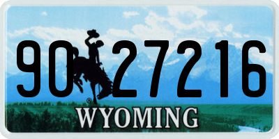 WY license plate 9027216