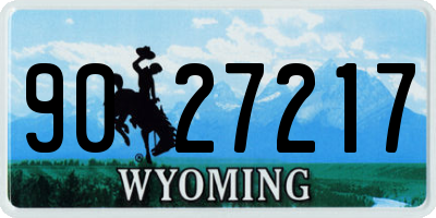 WY license plate 9027217