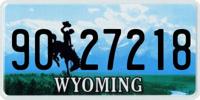 WY license plate 9027218