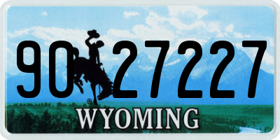 WY license plate 9027227