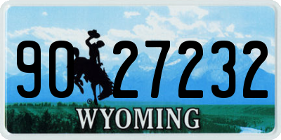 WY license plate 9027232