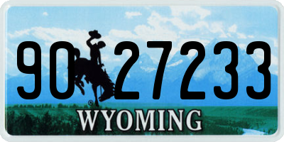 WY license plate 9027233