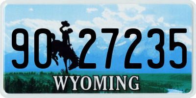 WY license plate 9027235
