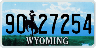 WY license plate 9027254