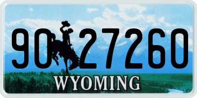 WY license plate 9027260