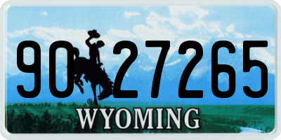 WY license plate 9027265