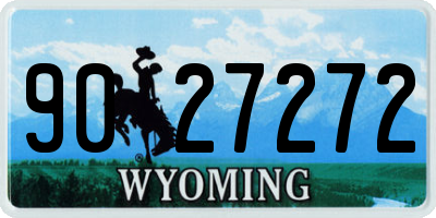 WY license plate 9027272