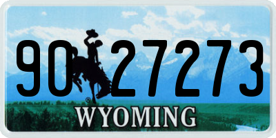 WY license plate 9027273