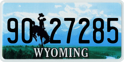 WY license plate 9027285