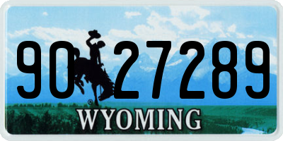 WY license plate 9027289