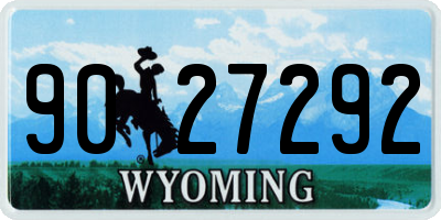 WY license plate 9027292