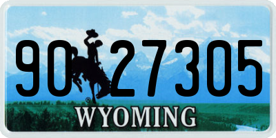 WY license plate 9027305