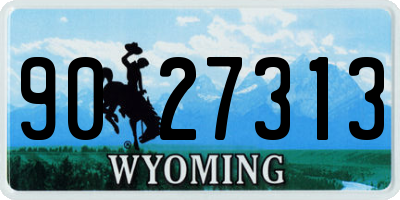 WY license plate 9027313