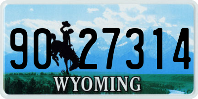 WY license plate 9027314