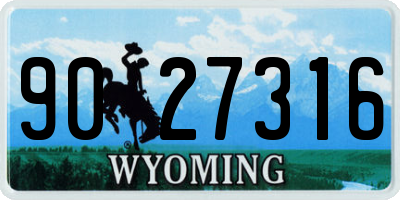 WY license plate 9027316