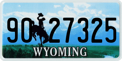 WY license plate 9027325